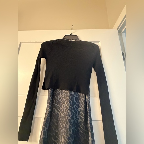 New All Saints Hera Leopard Print 2 in 1 Midi Dress & Sweater - Picture 13 of 13